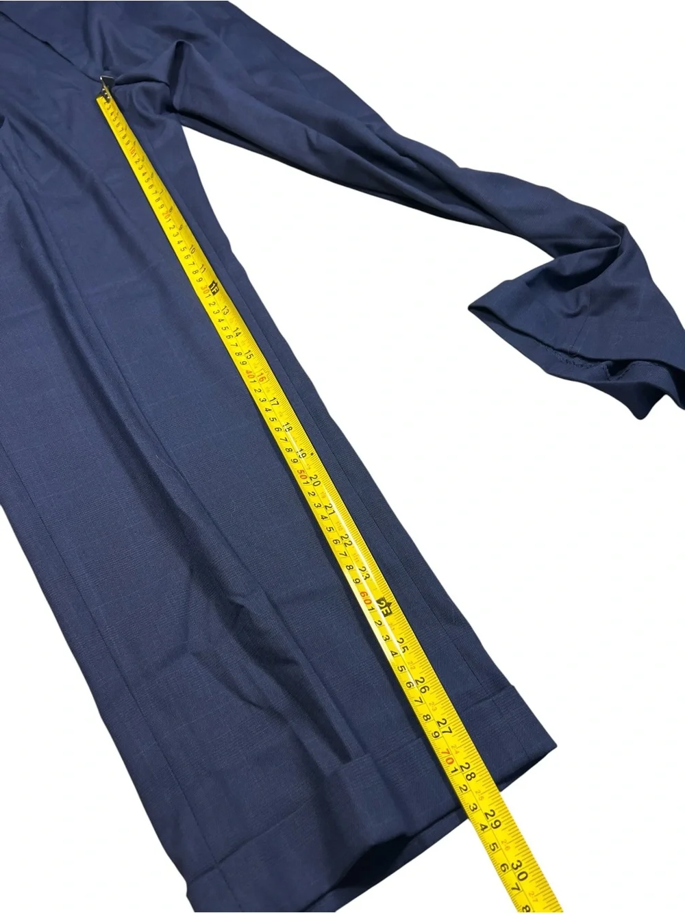 Ralph Lauren Dress Pants Men 36x29 Navy Blue Cuffed Pleated Trousers Preppy Work